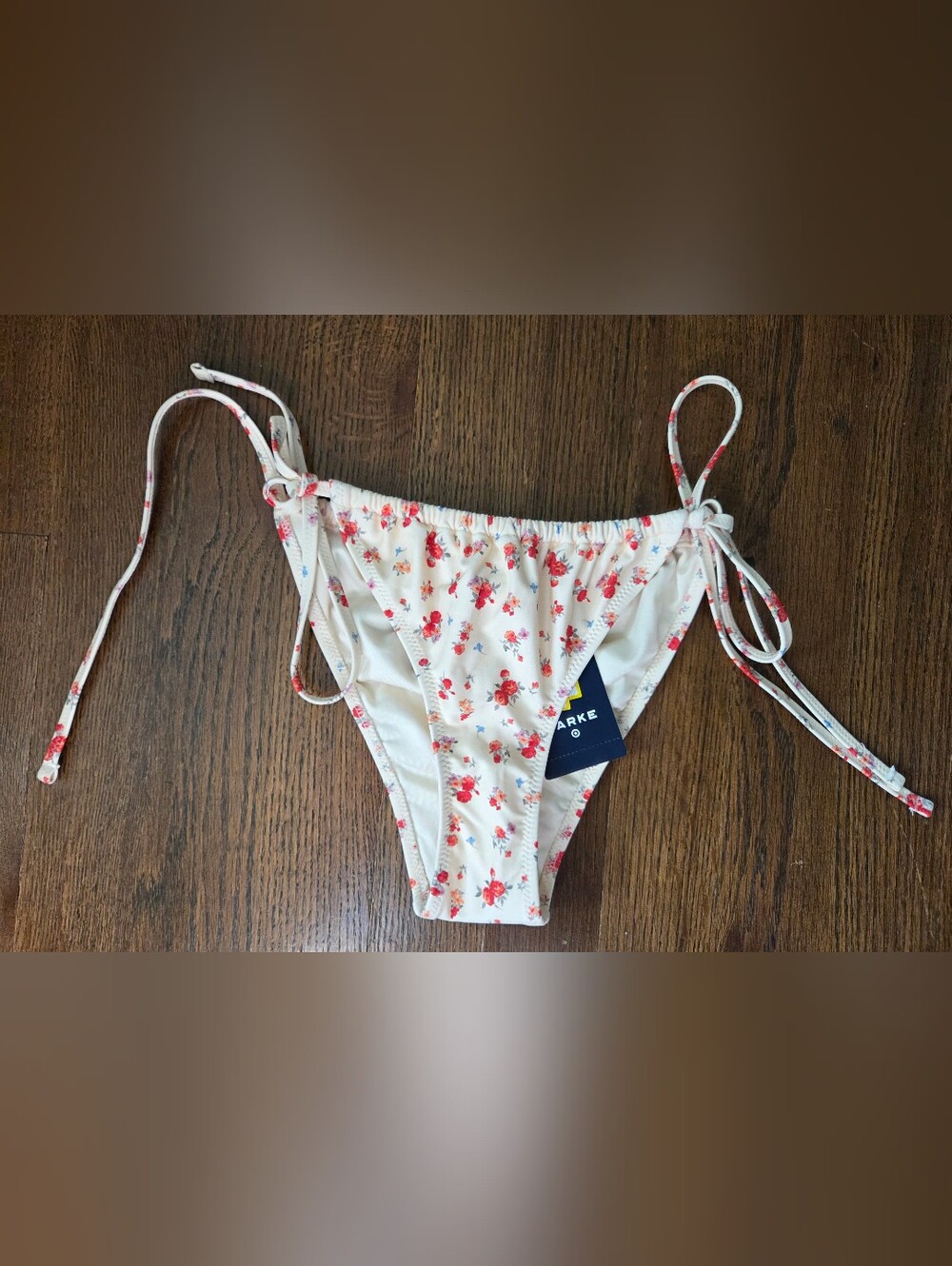 New Parke Womens XS 0/2 Cream Floral Swim Bikini Bottoms